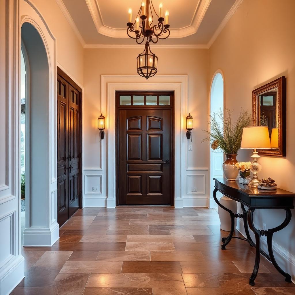 Hall med naturstensgolv
